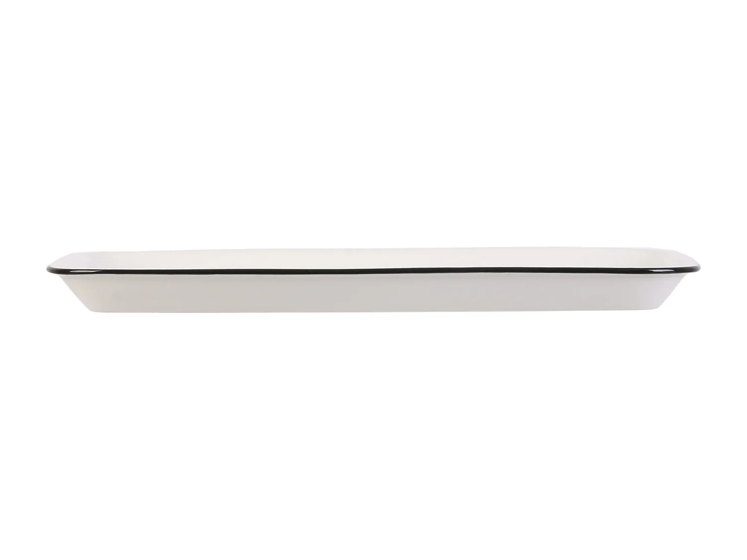 Plat De Service 34x16.5cm Blanc, Noir