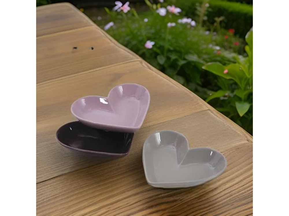 Kleine Auflaufform im Herz-Design aus Keramik (3er-Pack)