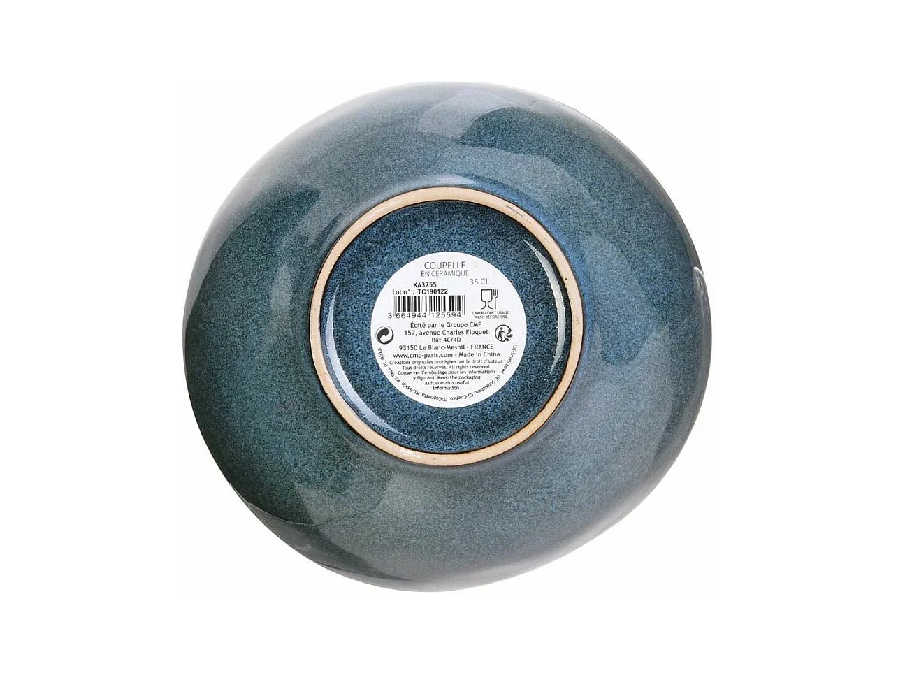 Coupelle en grès bleu 35 cl Au grès du temps Lot de 6