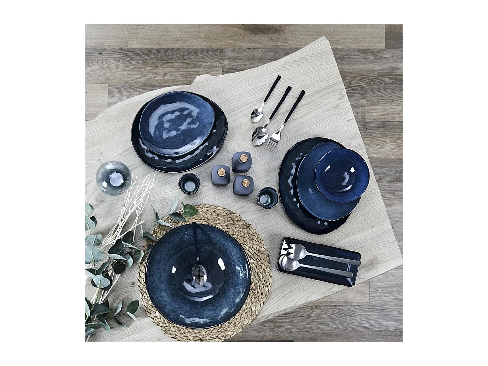 Coupelle en grès bleu 35 cl Au grès du temps Lot de 6