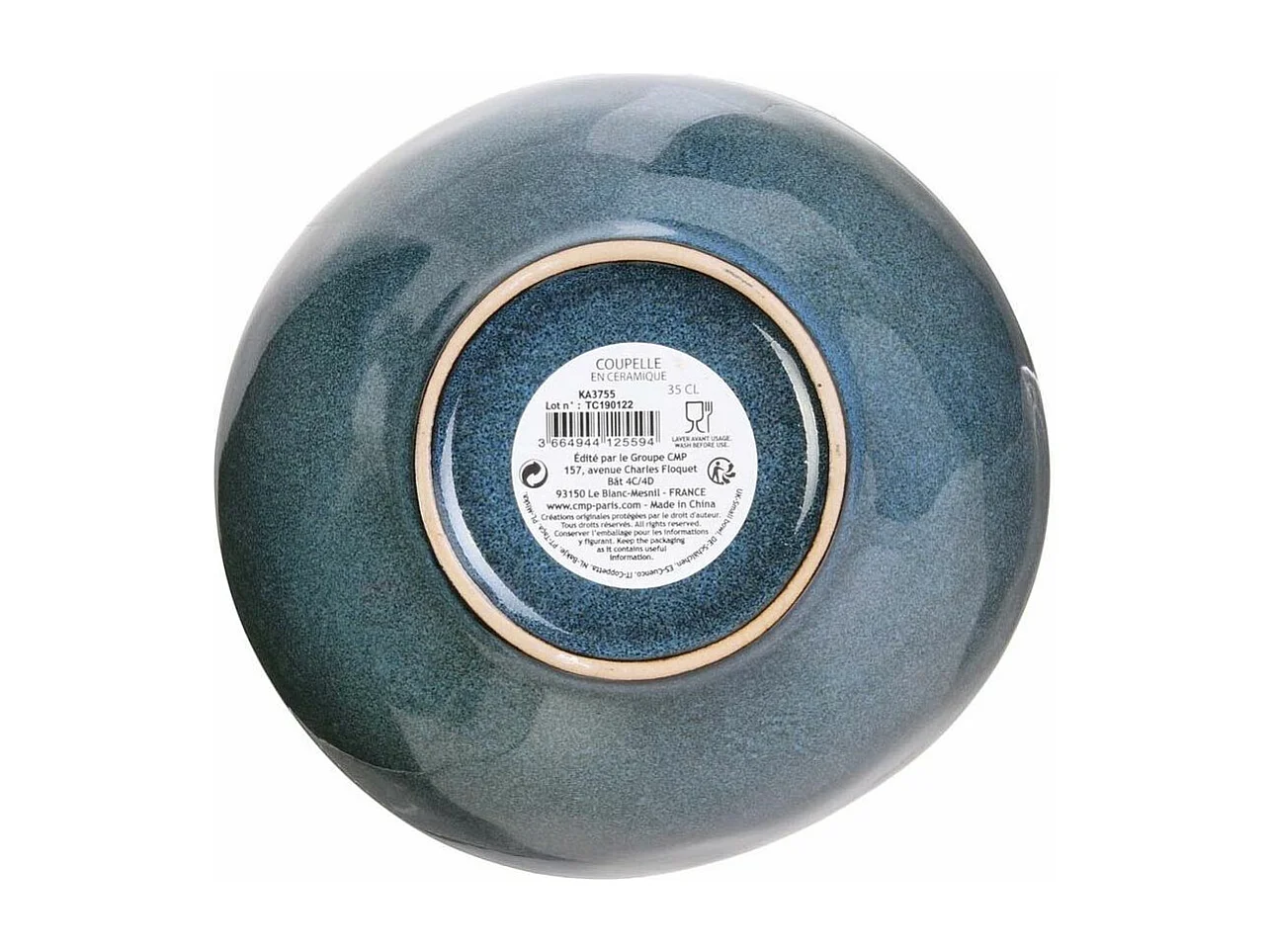 Coupelle en grès bleu 35 cl Au grès du temps Lot de 6