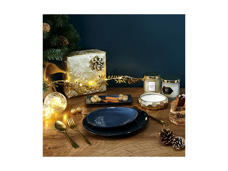 Coupelle Rectangle Gres Du Temps 10x22cm Bleu2 Bleu