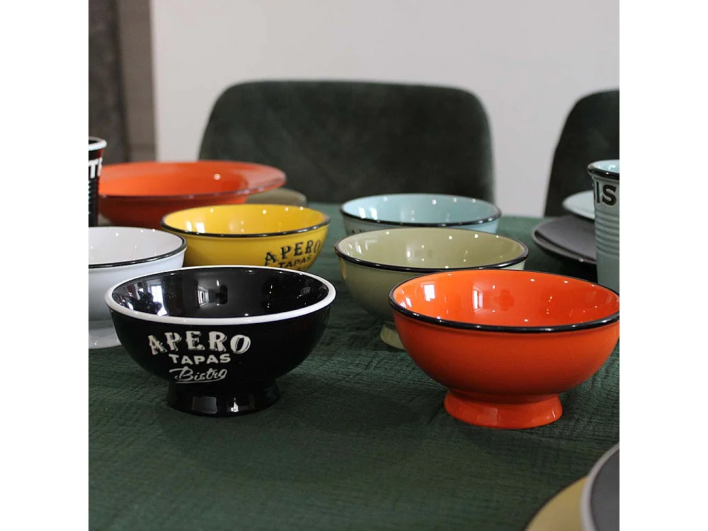 Bols à apéro colorés Brasserie bistrot (Lot de 6)