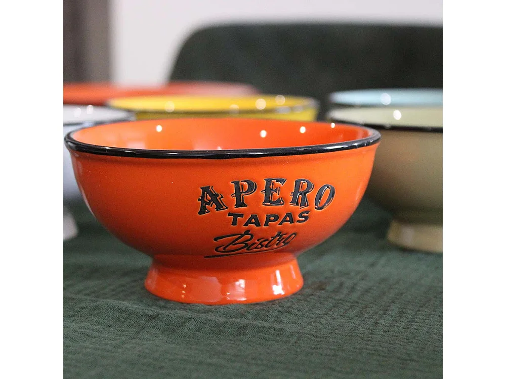 Bols à apéro colorés Brasserie bistrot (Lot de 6)