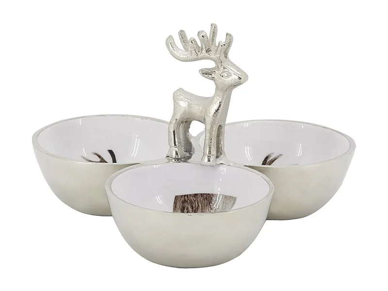 Plat à coupelles en aluminium  décor Cerf