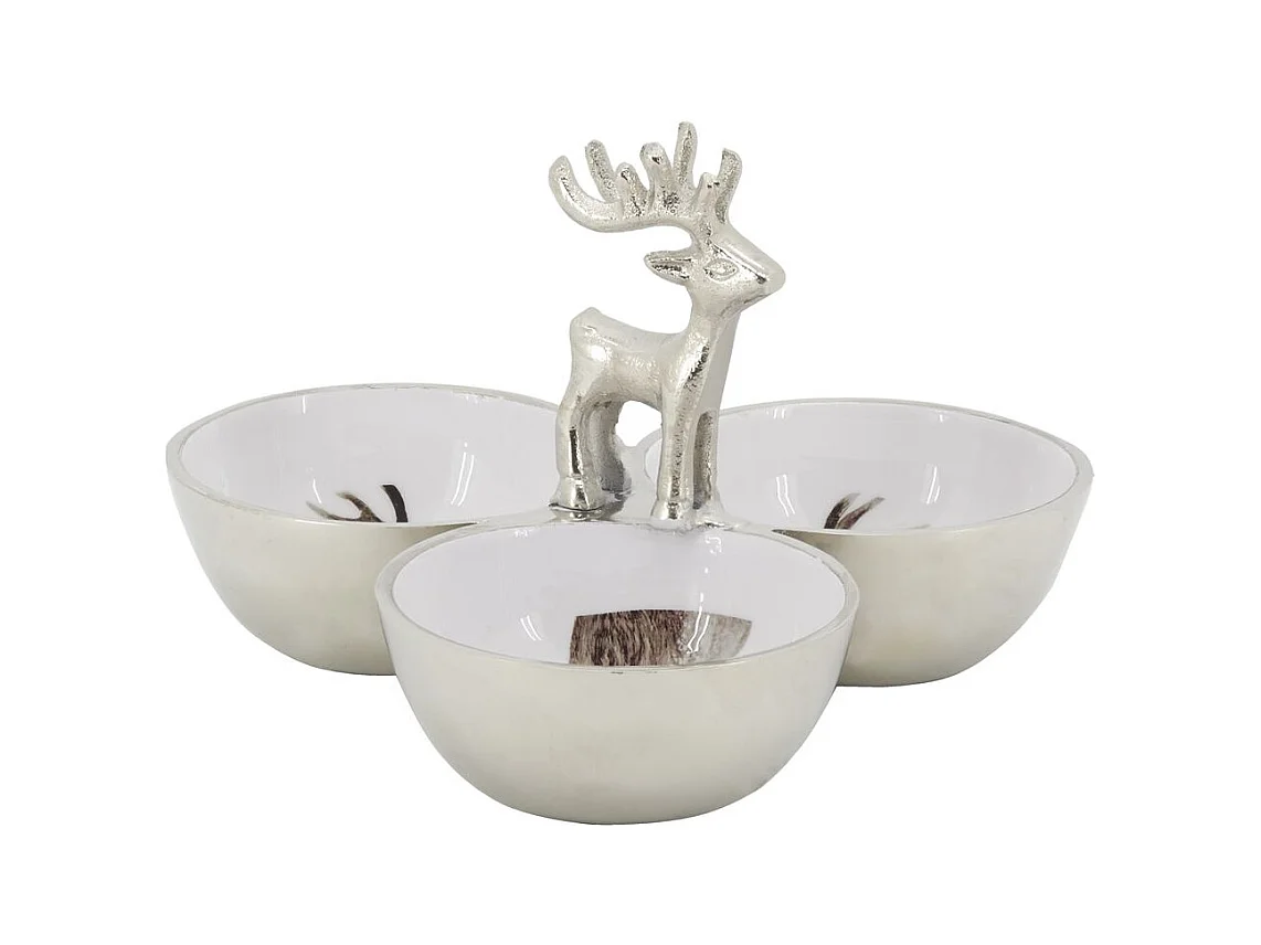 Plat à coupelles en aluminium  décor Cerf