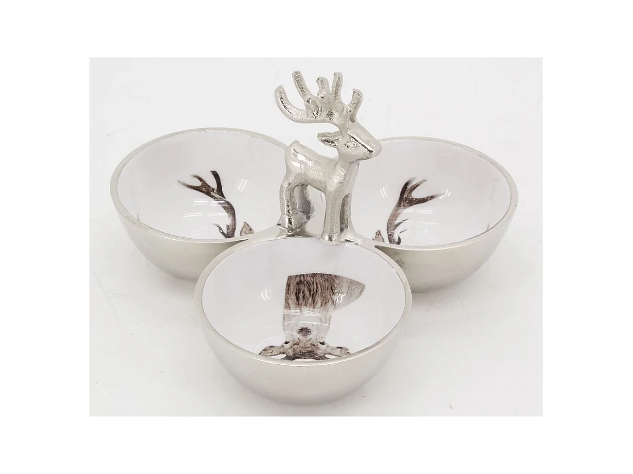Plat à coupelles en aluminium  décor Cerf