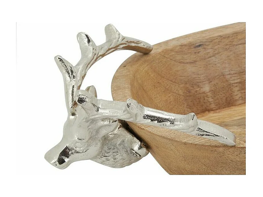 Corbeille en manguier avec têtes de cerf