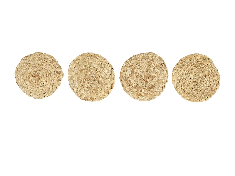 Dessous De Verre Jute 10cm X4 Marron