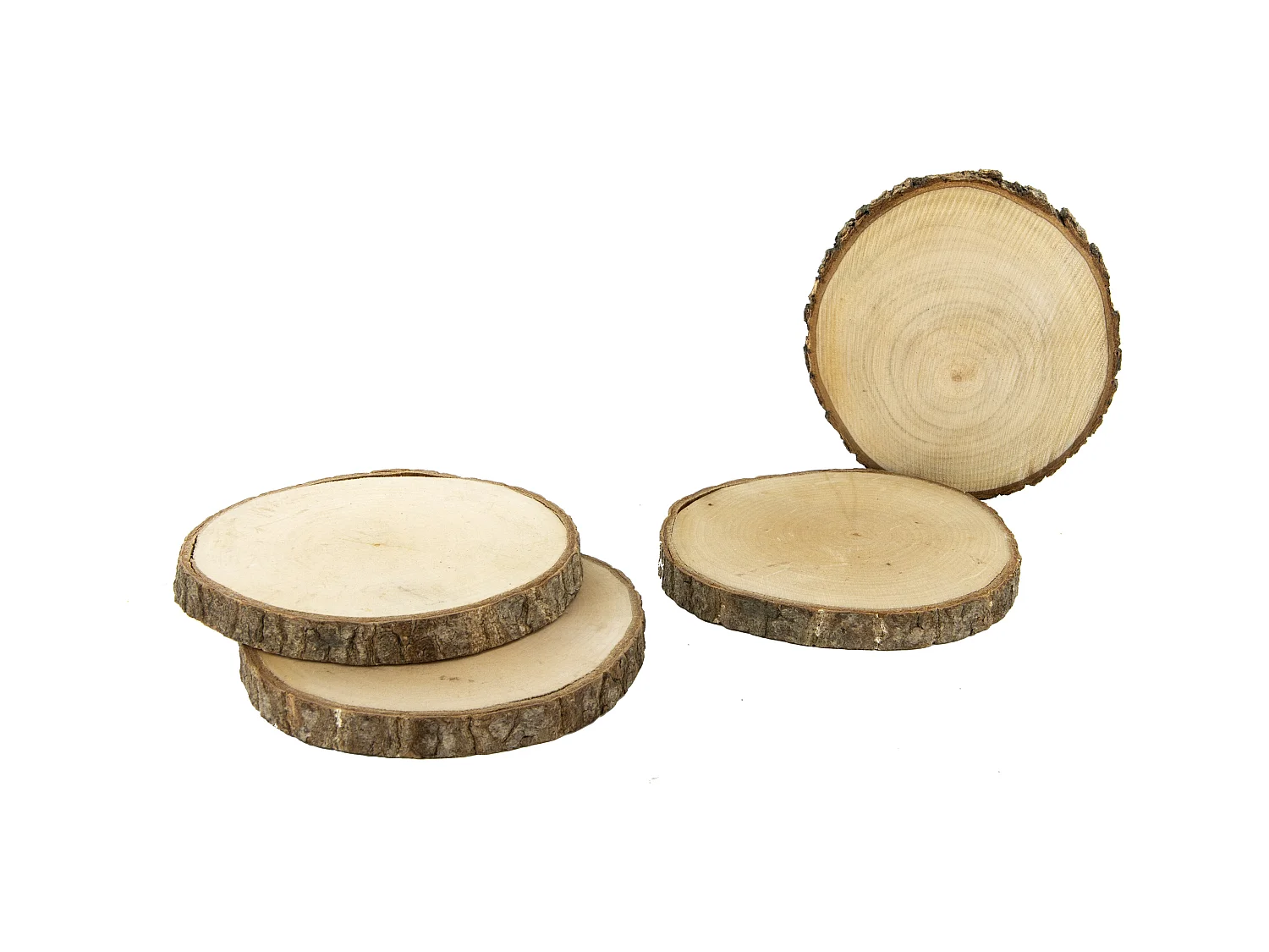 Dessous De Verre Rondin En Bois X4 Marron