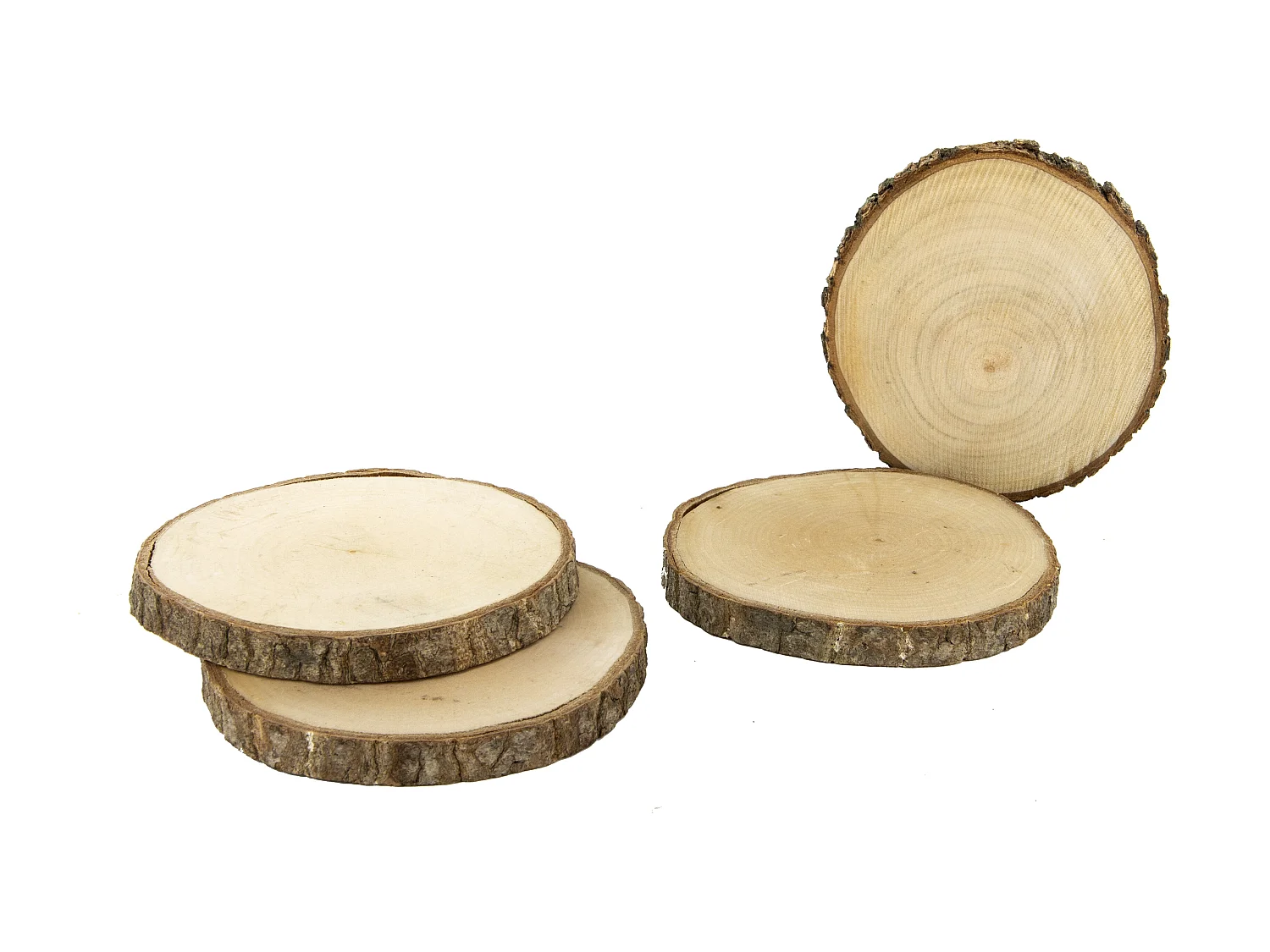 Dessous De Verre Rondin En Bois X4 Marron