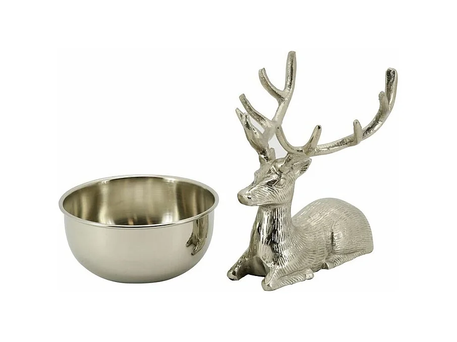 Dekorative Schale auf Geweih-Ständer aus Aluminium