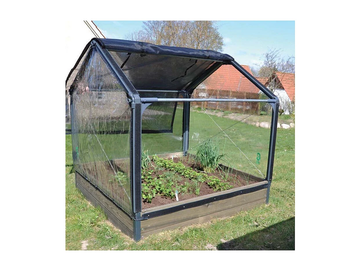 Carré potager premium en mélèze avec serre Siberian Longueur 120 cm