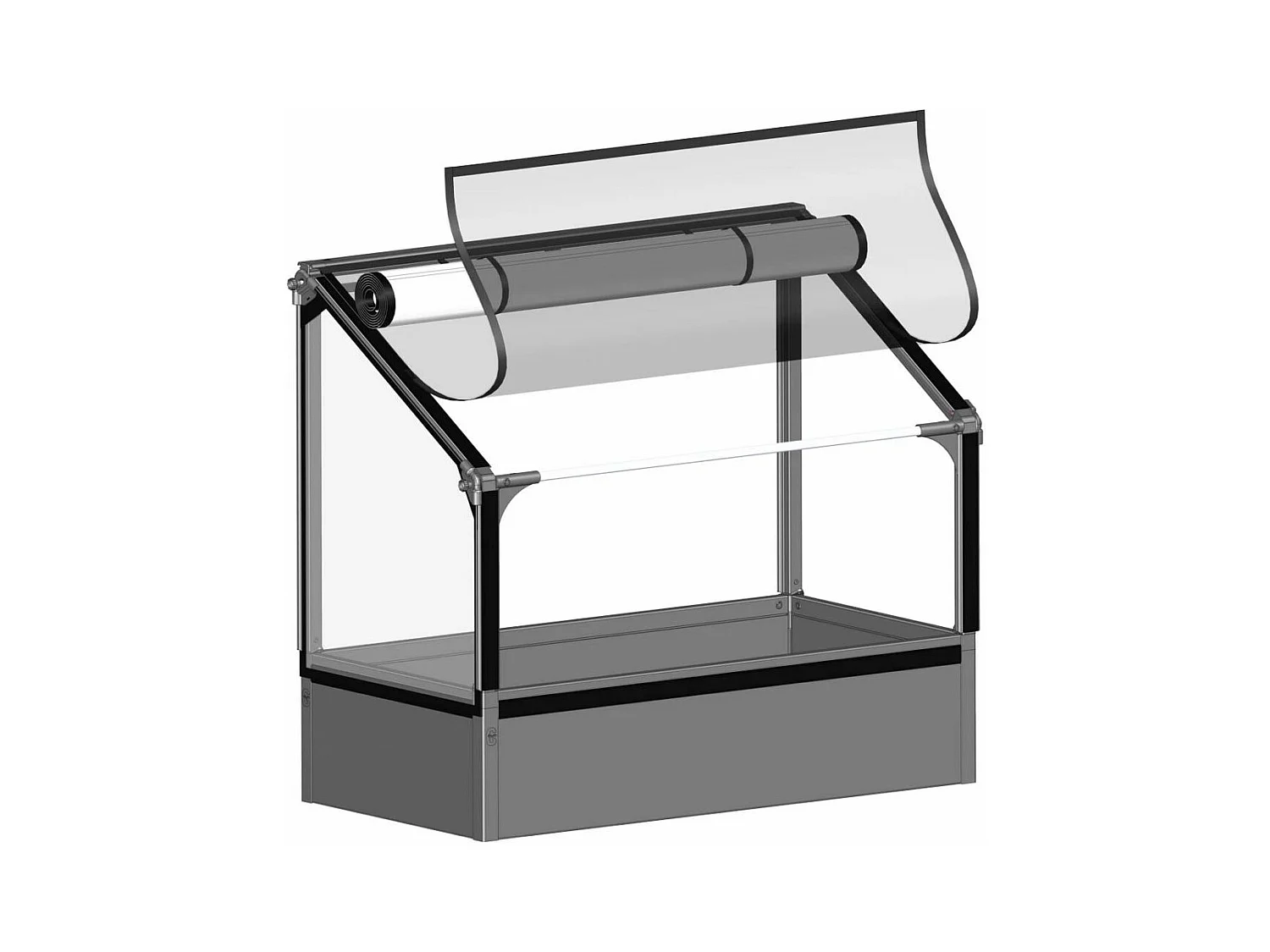 Potager mural premium à adosser avec couverture de protection Hauteur 108 cm