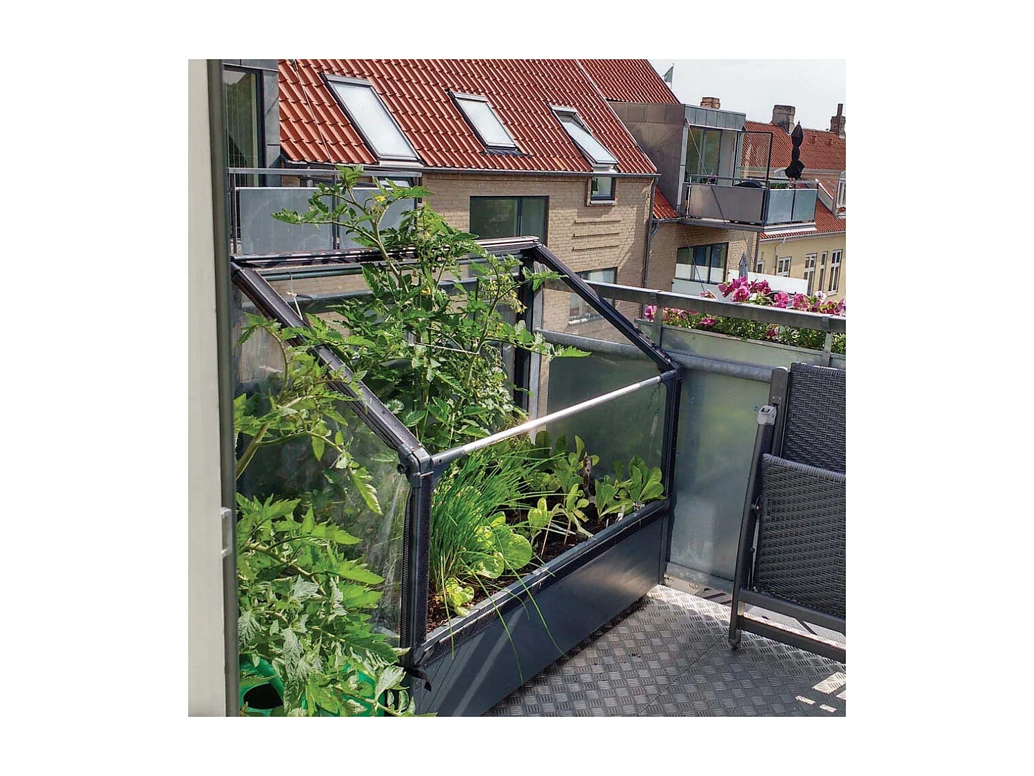 Potager mural premium à adosser avec couverture de protection Hauteur 108 cm