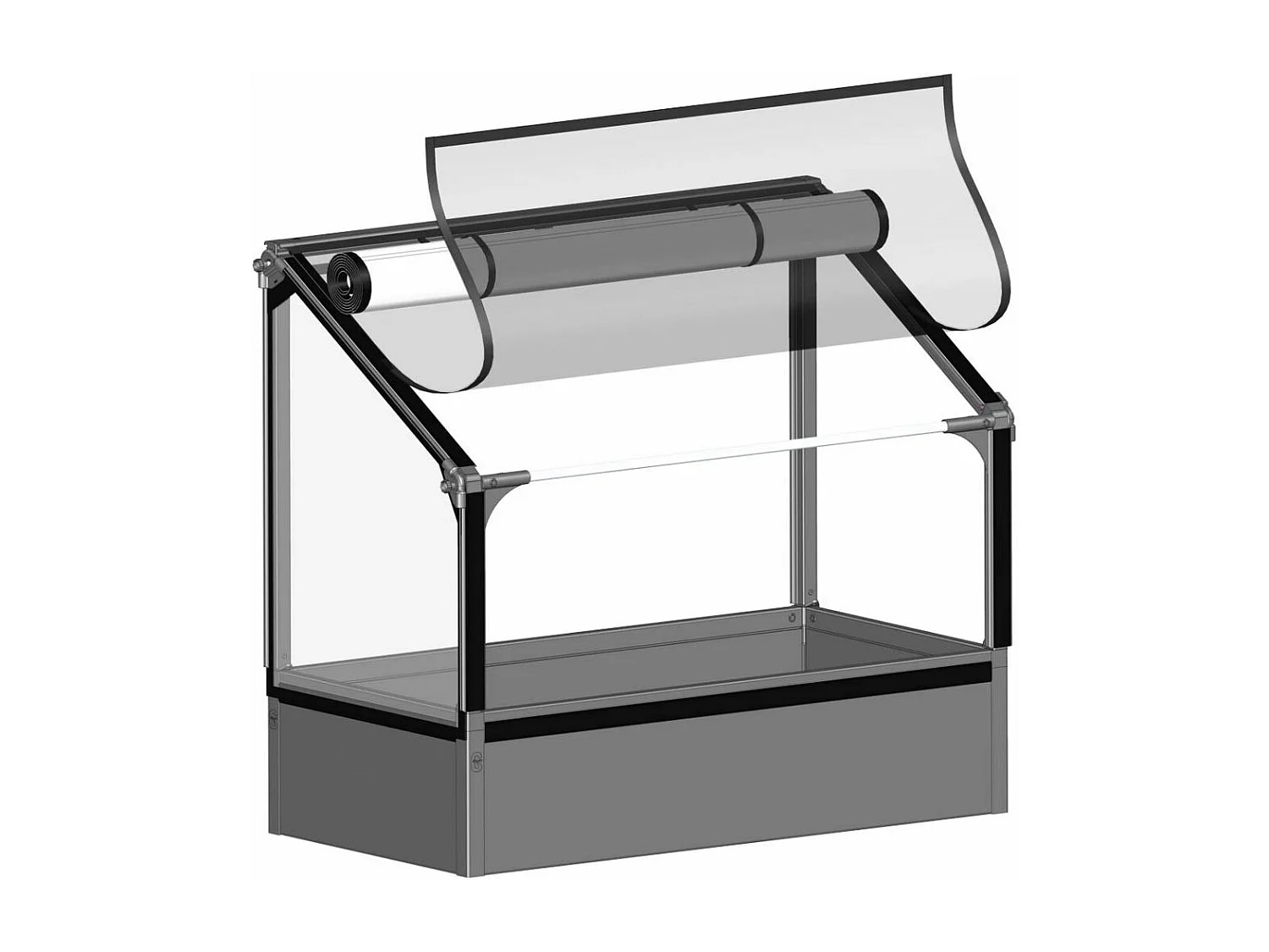 Potager mural premium à adosser avec couverture de protection Hauteur 108 cm