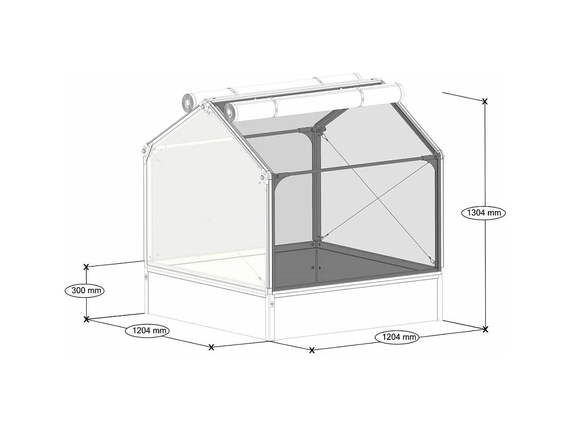 Potager premium avec serre et protection Veg Longueur 120 cm