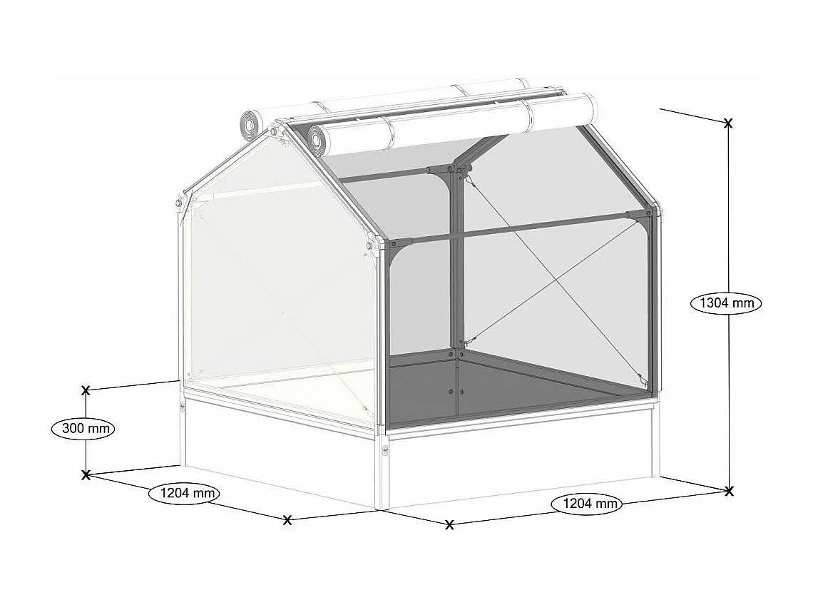 Potager premium avec serre et protection Veg Longueur 120 cm