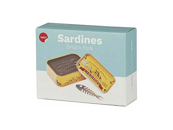 Set aus 6 Aperitifspitzen aus Zinn Sardinen