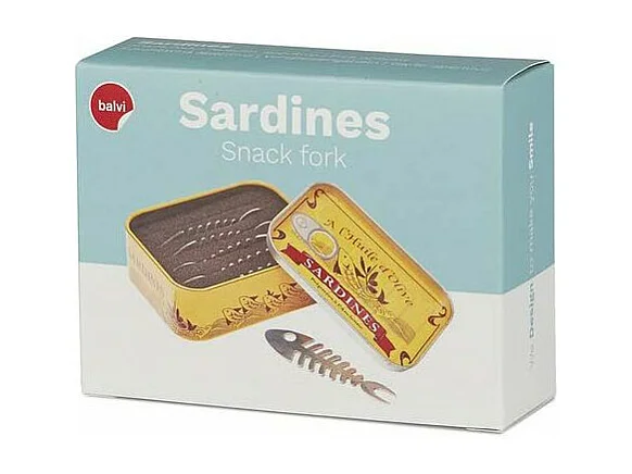 Set aus 6 Aperitifspitzen aus Zinn Sardinen