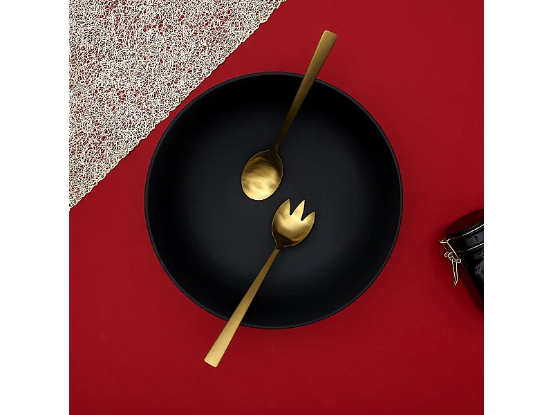 Servitori per insalata in acciaio inox spazzolato