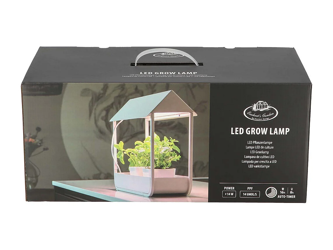 Gewächshaus mit Design-Wachstumslampe