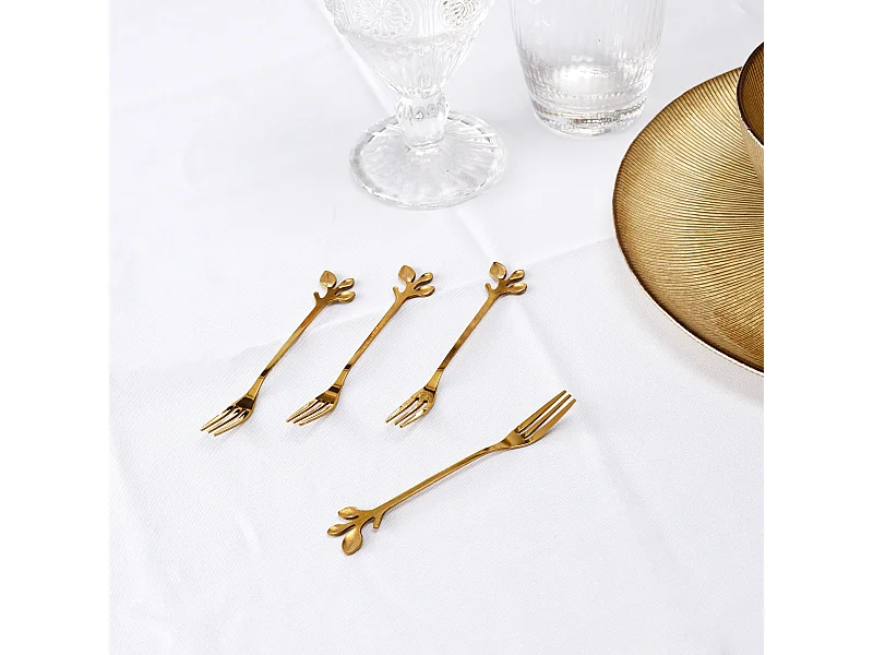 Fourchette A Dessert Doree X4 Or