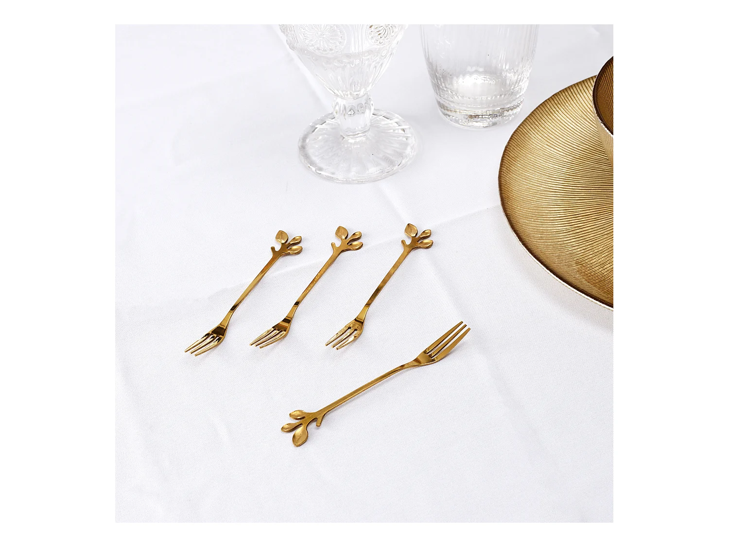 Fourchette A Dessert Doree X4 Or