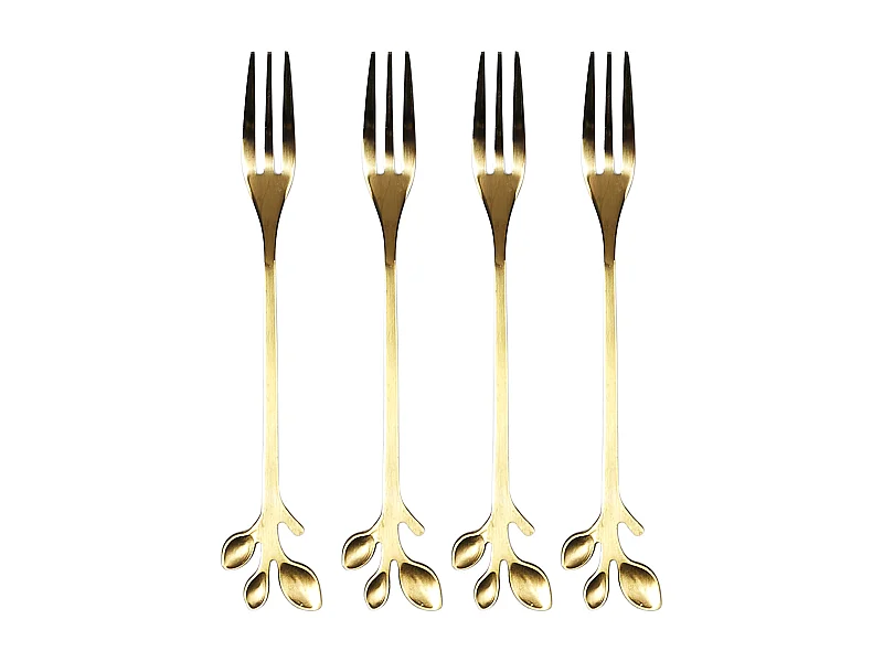 Fourchette A Dessert Doree X4 Or