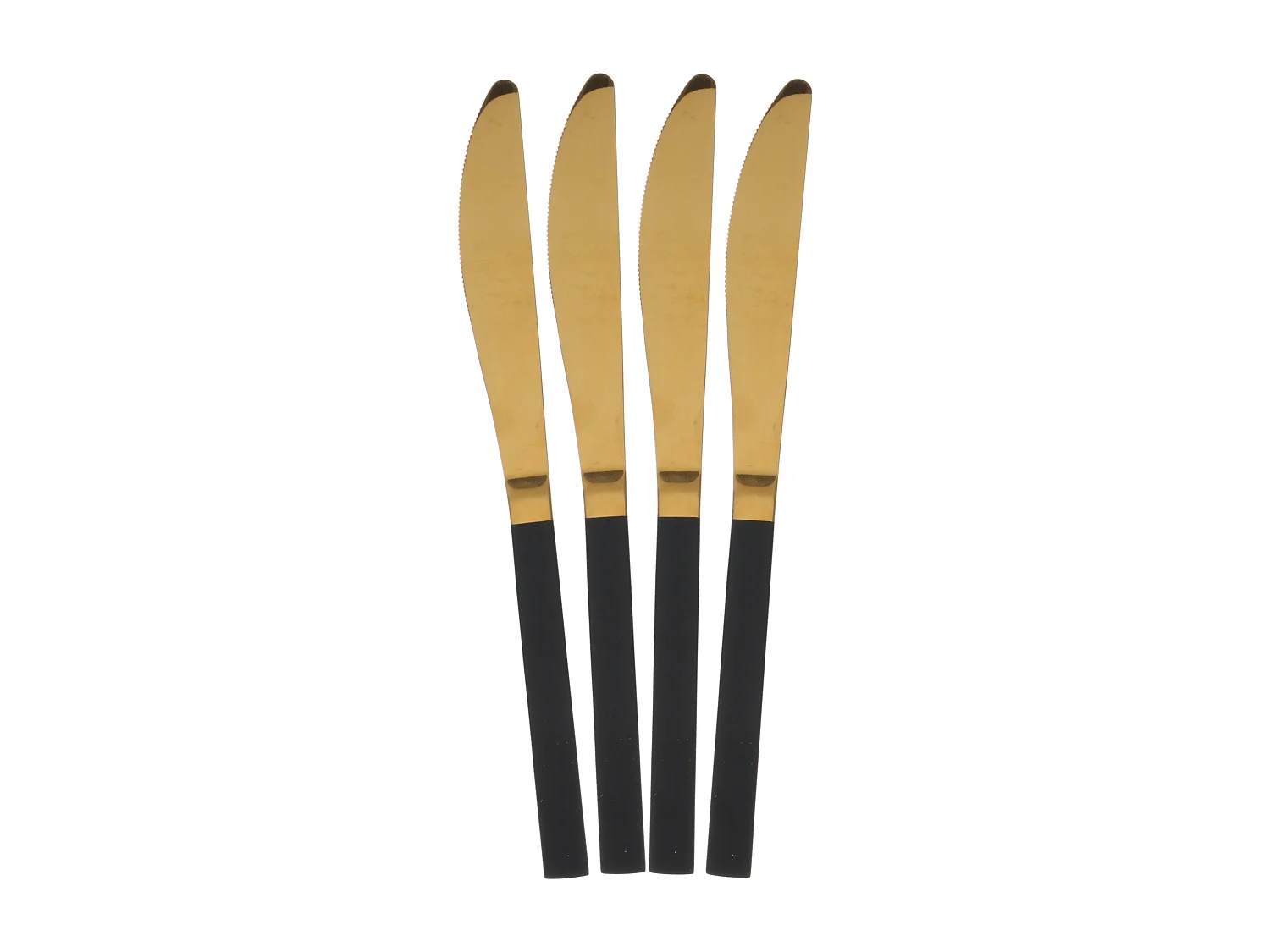 Menagere 16 Pieces Gold Manche Noir Noir, Or
