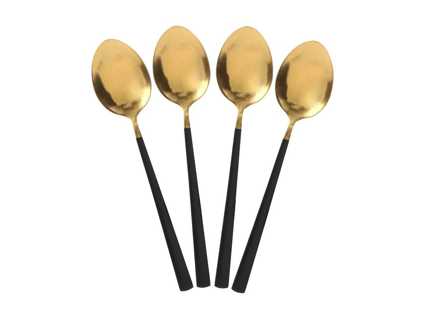 Menagere 16 Pieces Gold Manche Noir Noir, Or