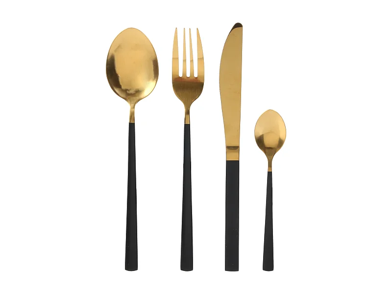 16-teilige Edelstahl-Menagerie mit schwarzem Griff Table chic