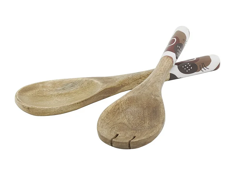 Coppia di posate per insalata Arty in mango e resina