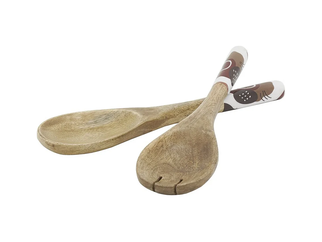 Salatbesteckpaar Arty aus Mangoholz und Kunstharz