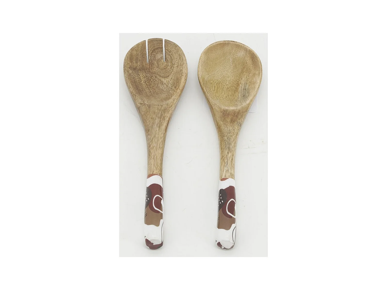 Salatbesteckpaar Arty aus Mangoholz und Kunstharz