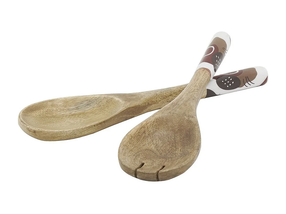 Coppia di posate per insalata Arty in mango e resina