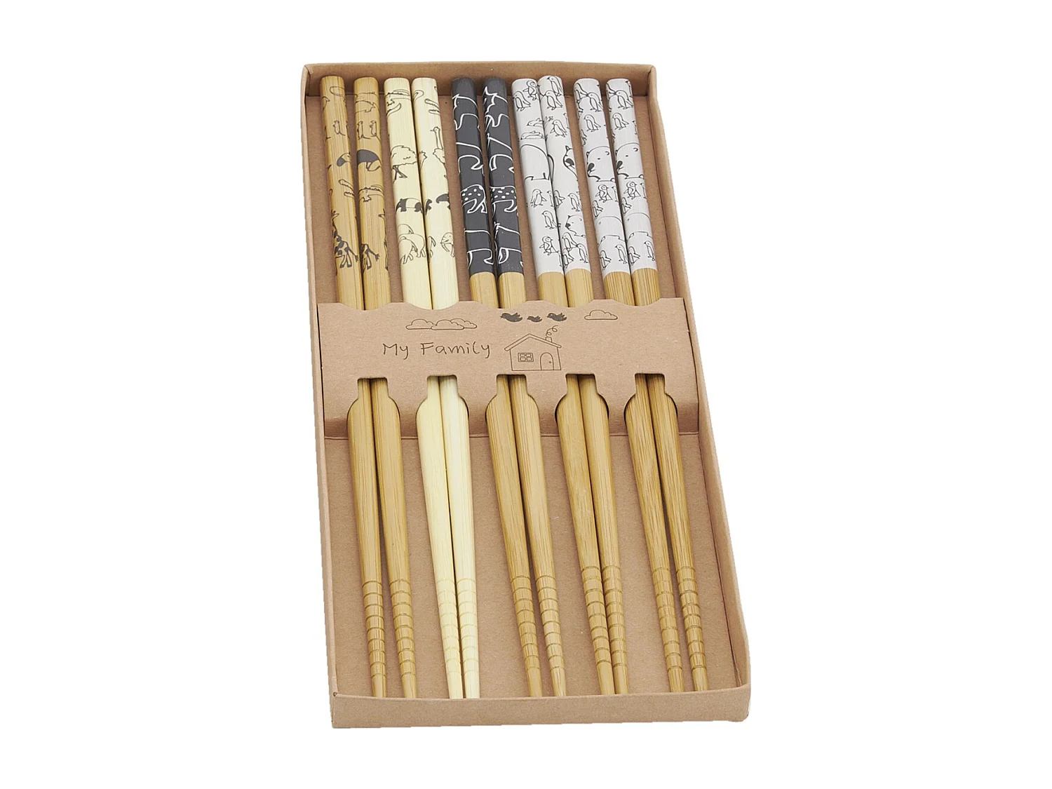 5 paia di bacchette di bambù