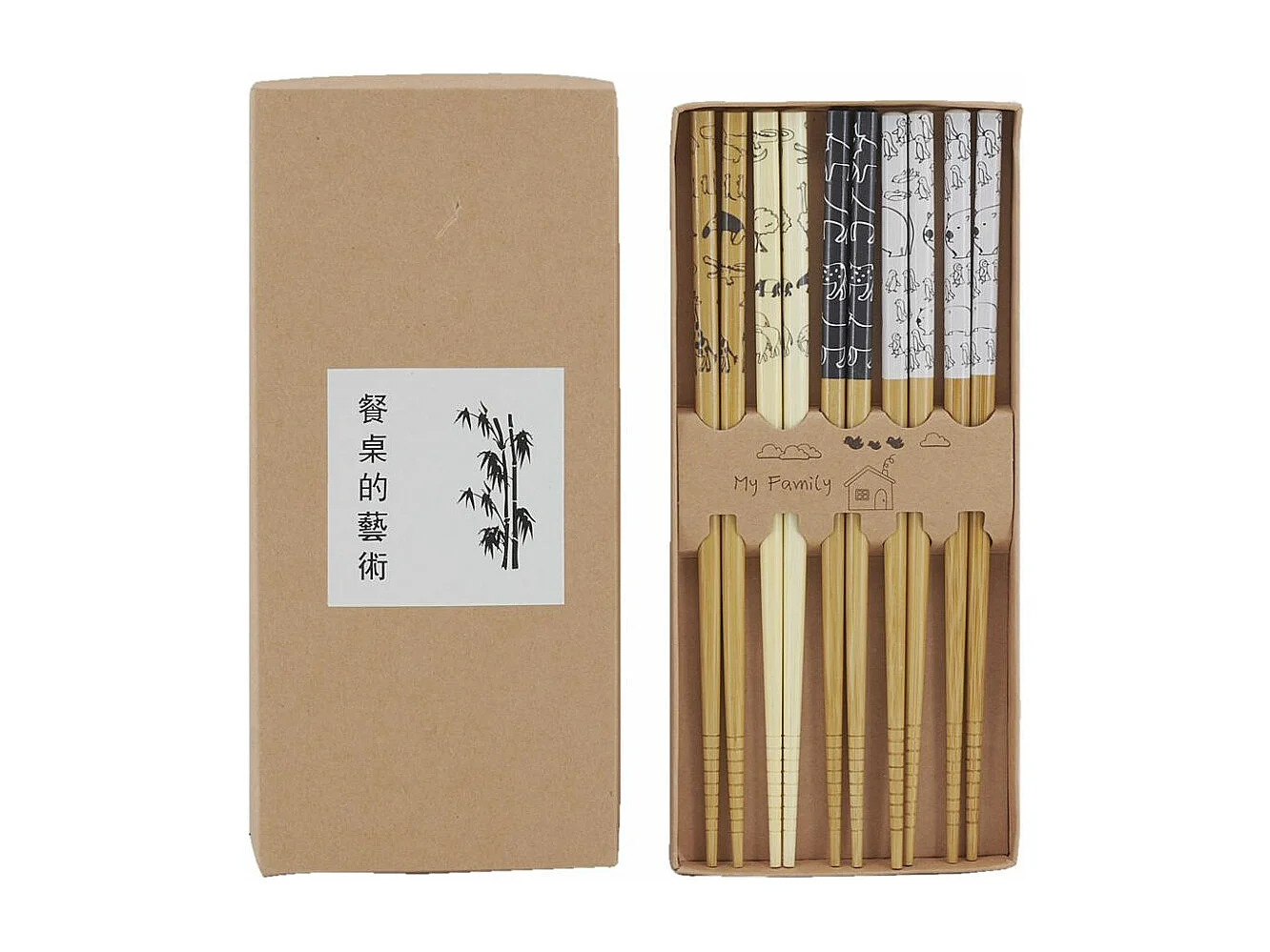5 paia di bacchette di bambù