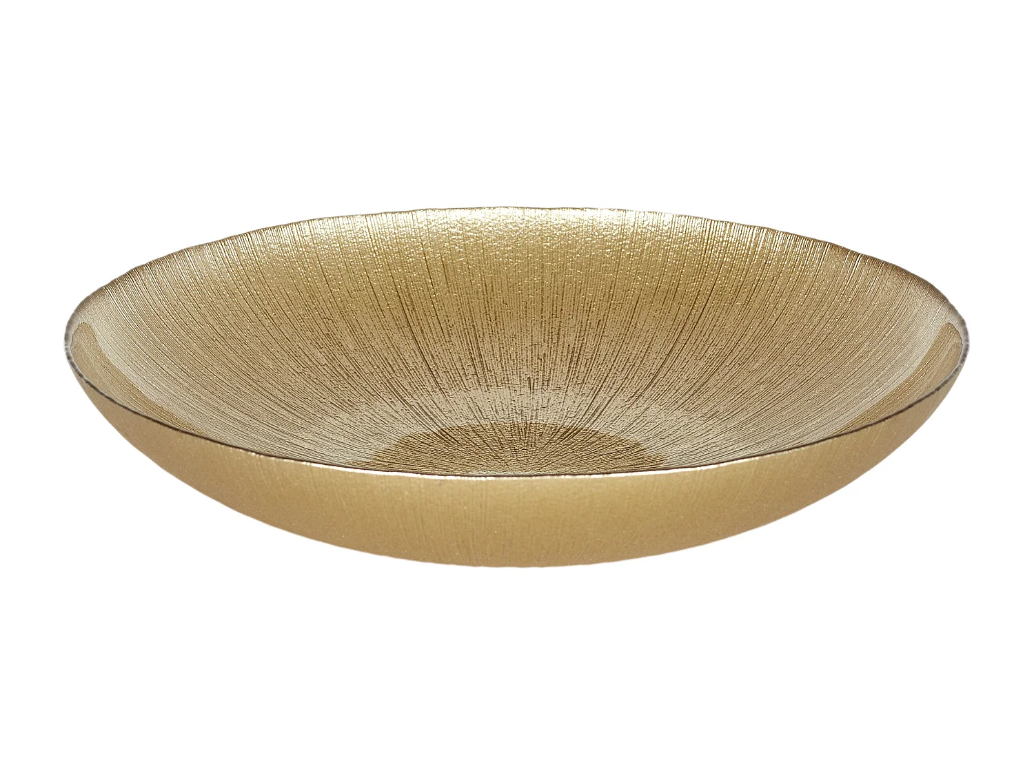 Ensaladera de vidrio dorado Lines 30 x 5 cm