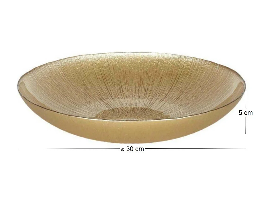 Saladier En Verre Dore D30cm