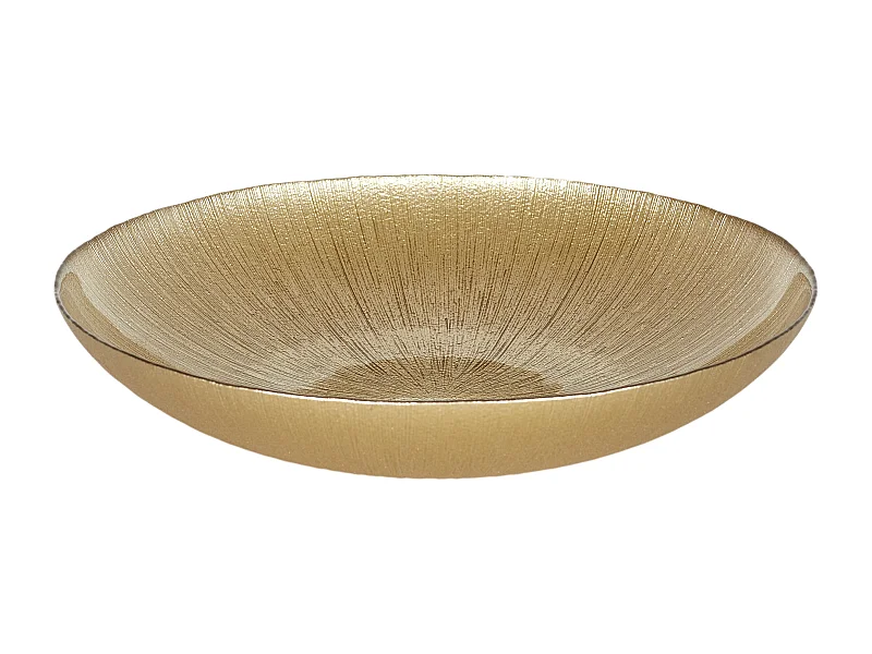 Insalatiera in vetro dorato Linee 30 x 5 cm