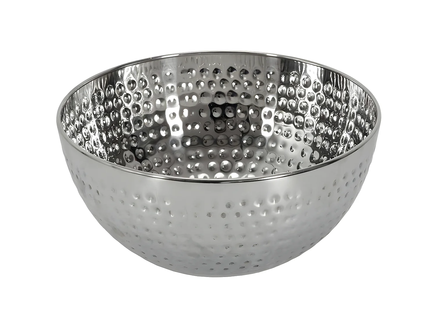 Insalatiera in metallo argentato martellato 3 litri