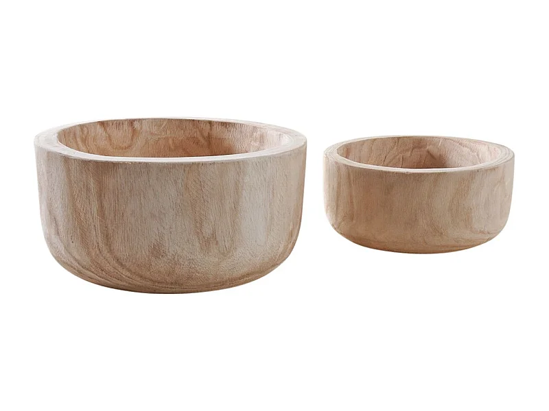 Corbeille ronde en paulownia (Lot de 2)