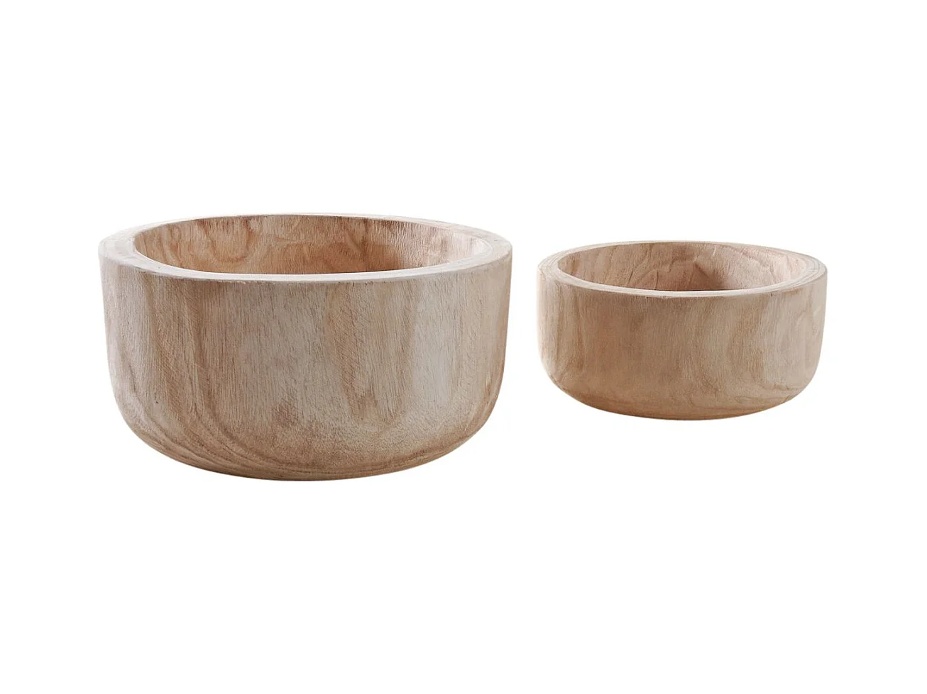 Corbeille ronde en paulownia (Lot de 2)