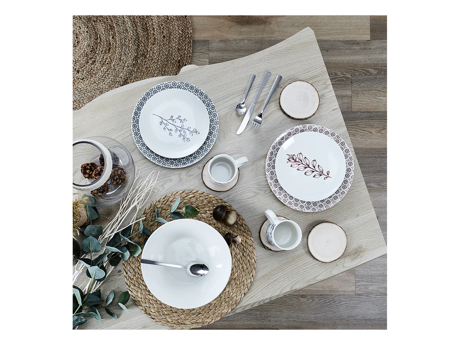 Saladier Cottage Porcelaine Gris 24cm M8