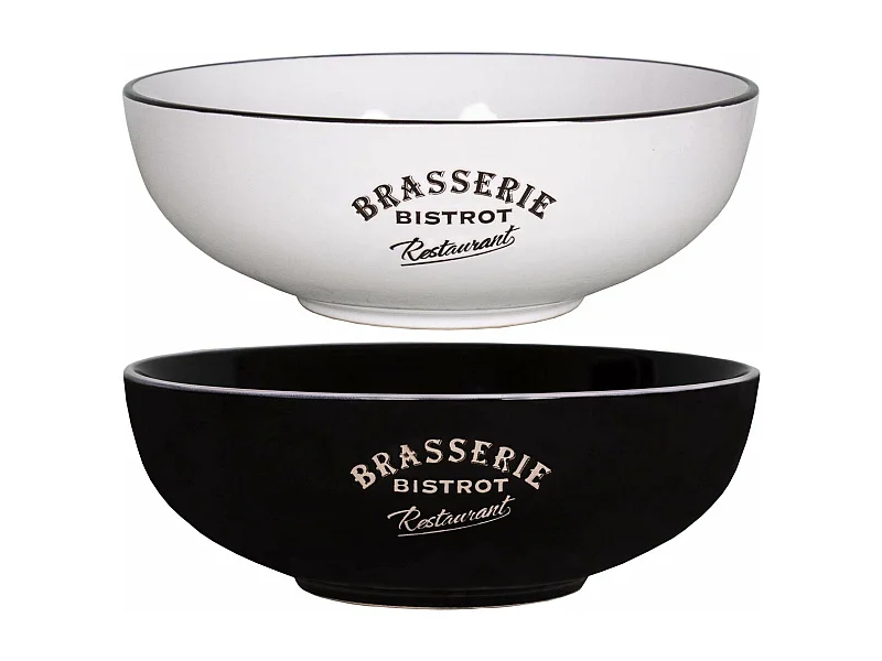 Insalatiere in gres Brasserie bistrot (Set di 2)