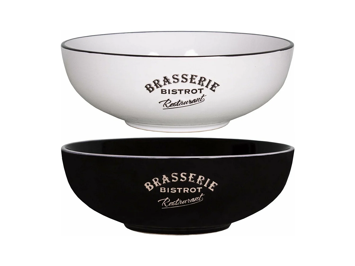 Saladiers en grès Brasserie bistrot (Lot de 2)