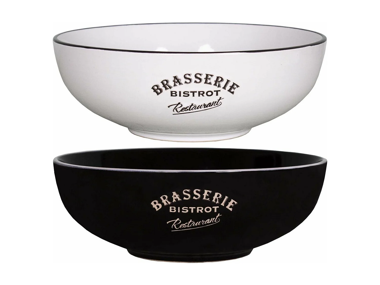 Saladiers en grès Brasserie bistrot (Lot de 2)