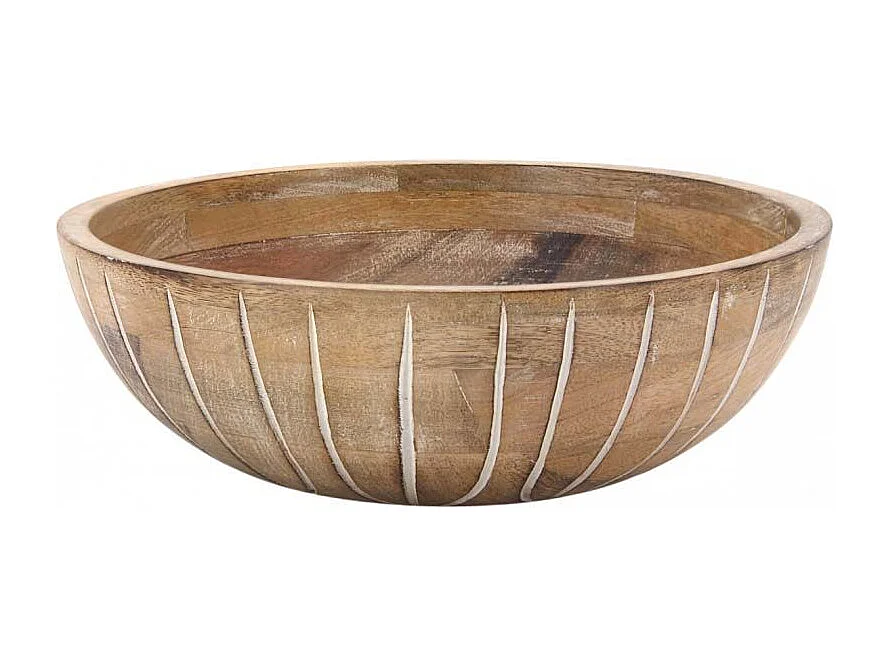 Cestino in legno di mango con patina