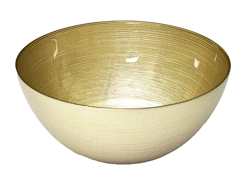 Saladier En Verre Dore D28cm Or